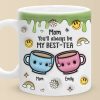 Forever Connected, Always Loved - Family Personalized Custom 3D Inflated Effect Printed Mug - Gift For Mom, Daughter