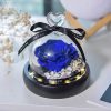 Forever Rose in Glass Dome with LED Light for Valentine and Special Occasions