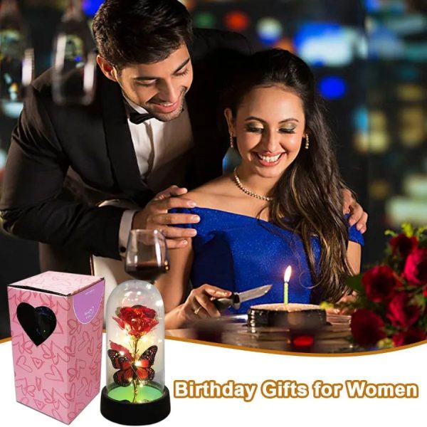 Forever Rose LED in Glass Dome – Romantic Gift for Mom or Wife