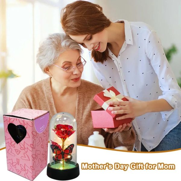 Forever Rose LED in Glass Dome – Romantic Gift for Mom or Wife