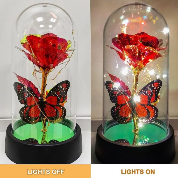 Forever Rose LED in Glass Dome – Romantic Gift for Mom or Wife
