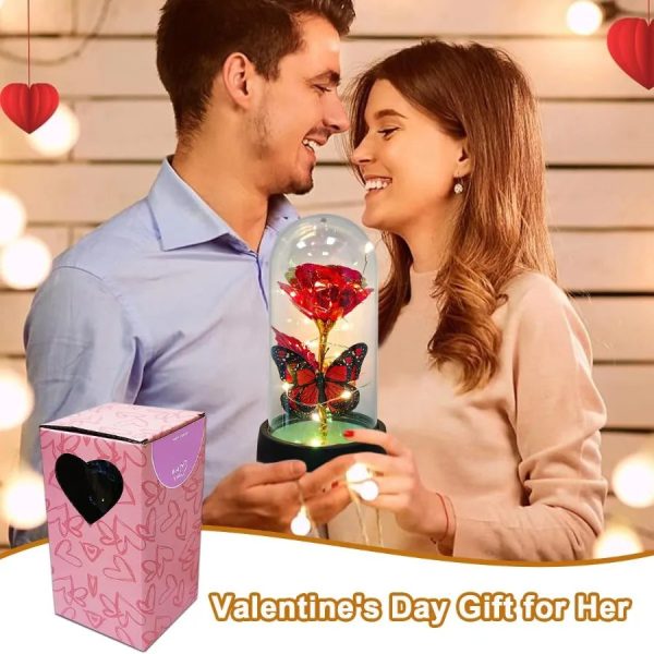 Forever Rose LED in Glass Dome – Romantic Gift for Mom or Wife