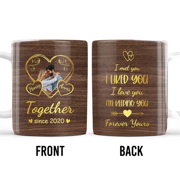 Forever Yours Romantic Heart Quote - Personalized Custom Coffee Mug - CPL152_MG