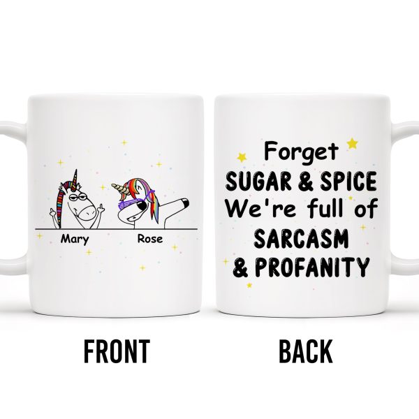 Forget Sugar & Spice Mug Featuring Unicorns & Stars - Personalized Custom Coffee Mug - COL033_MG