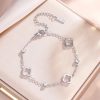 Four Leaf Clover Zircon Stainless Steel Bracelet