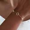 Four Leaf Clover Zircon Stainless Steel Bracelet