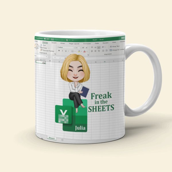 Freak In The Sheets, Gift For Accounting, Personalized Mug, Accounting Girl Coffee Mug