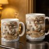 Fresh Eggs With Charming Chickens Design - Personalized Custom Coffee Mug - FARM020_MG