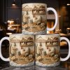 Fresh Eggs With Charming Chickens Design - Personalized Custom Coffee Mug - FARM020_MG
