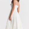 Fresh Scoop Neck Spaghetti Strap Pocket Trim Fit & Flare Midi Sundress - White