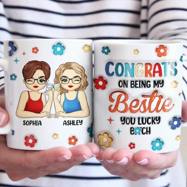 Friends Bring Warmth And Light To Our Darkest Days - Bestie Personalized Custom 3D Inflated Effect Printed Mug - Gift For Best Friends, BFF, Sisters