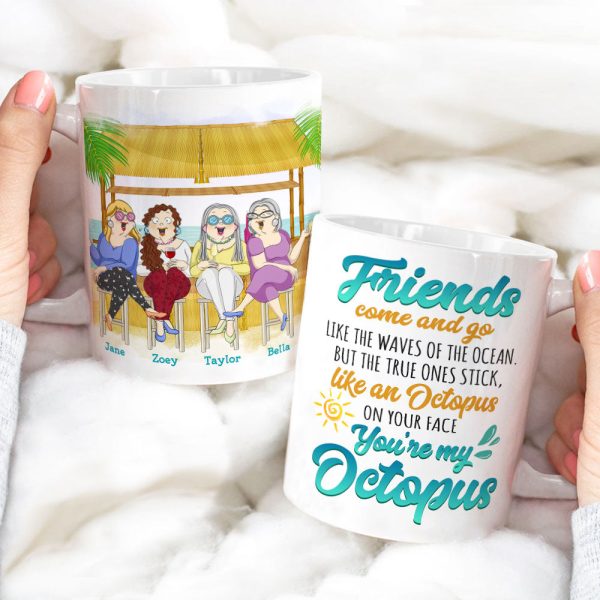 Friends Come And Go, Old Bestfriend And Beach White Mug Gift