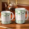 Friendship White Ceramic Mug with Clear Print and Floral Details, Simple Everyday Style, Gift-Ready for Loved Ones