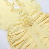Frill Deep Neck Halter Mini Ruched Dress