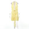 Frill Deep Neck Halter Mini Ruched Dress