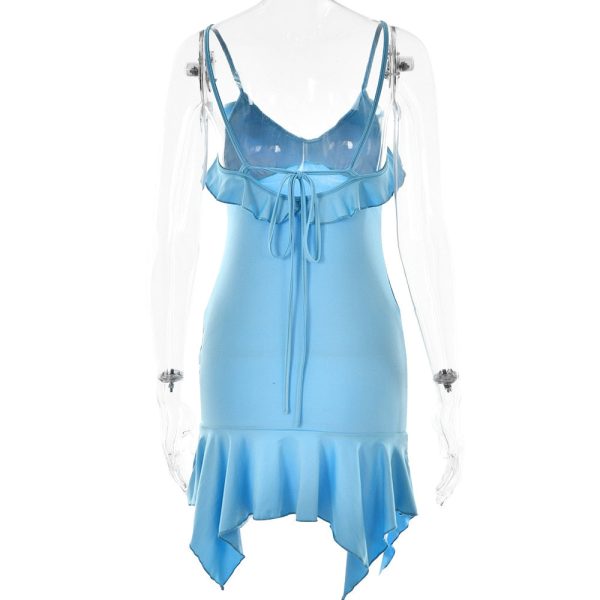 Frill Hem Strappy Mini Dress