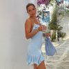 Frill Hem Strappy Mini Dress