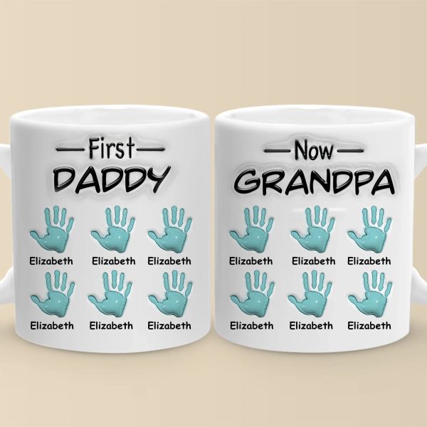 From Dad To Grandpa - Family Personalized Custom 3D Inflated Effect Printed Mug - Father's Day, Gift For Dad, Grandpa