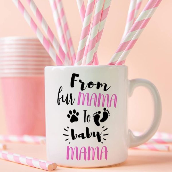 From Fur Mama to Baby Mama Coffee Mug Funny New Mom Gift for First Time Mom Wife Daughter