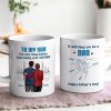 From Mom Dad To Son Watching You Be A Dad Blue Tone - Personalized Mug - Gift For Son