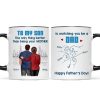 From Mom Dad To Son Watching You Be A Dad Blue Tone - Personalized Mug - Gift For Son