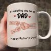 From Mom Dad To Son Watching You Be A Dad Fist Bump Personalized Mug, Gift For Son