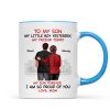 From Mom To Son My Little Boy Yesterday My Friend Today Personalized Mug