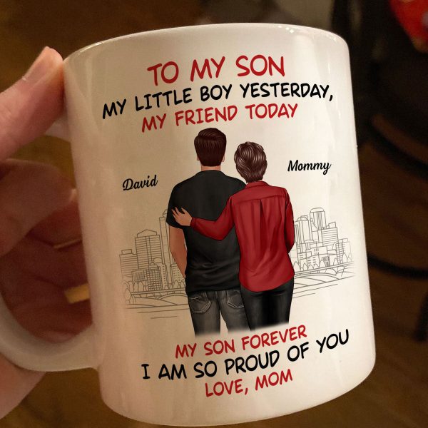 From Mom To Son My Little Boy Yesterday My Friend Today Personalized Mug