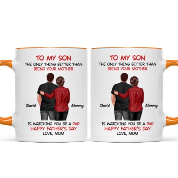 From Mom To Son Watching You Be A Dad - Personalized Mug - Gift For Son