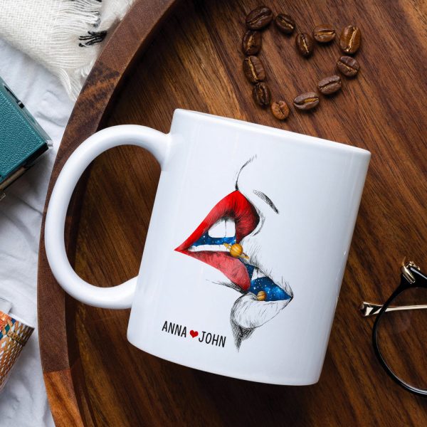 From Our First Kiss Till Our Last Breath, Kissing Galaxy White Mug