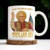 From The Land Of Liberty, Pope Leo XIV To The Chair Of St. Peter, Pope and American Flag - Personalized Custom Coffee Mug - FTH078_MG