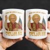 From The Land Of Liberty, Pope Leo XIV To The Chair Of St. Peter, Pope and American Flag - Personalized Custom Coffee Mug - FTH078_MG