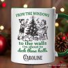From the Windows to the Walls Deck These Halls Personalized Mug, Funny Vintage Christmas Gift with Custom Name