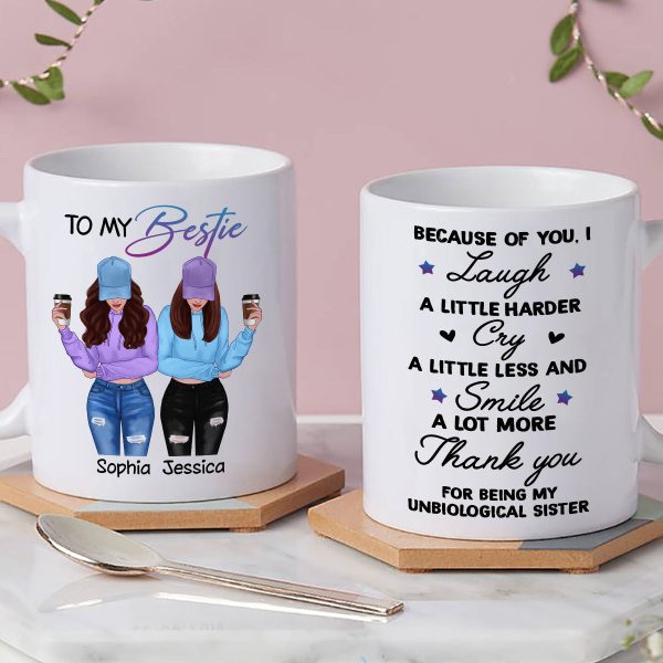 Front View Besties To My Bestie Gift For Best Friends Personalized Mug