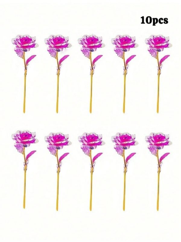 Fuchsia Artificial Rose Set of 10