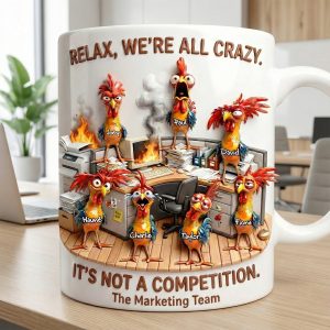 Fun Mad Rooster Office Worker Coffee Mug - Personalized Gifts For Coworker 02qhlu181225