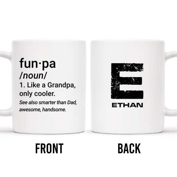 Fun-Pa Like Grandpa But Cooler Text Mug - Personalized Custom Coffee Mug - GRP013_MG