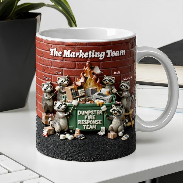 Fun Raccoon Dumpster Fire Response Team Mug, Personalized Gift For Coworker 02qhdt271125