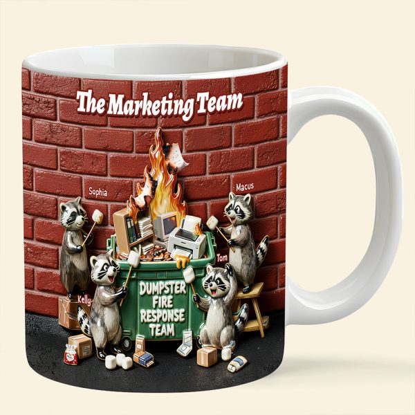Fun Raccoon Dumpster Fire Response Team Mug, Personalized Gift For Coworker 02qhdt271125