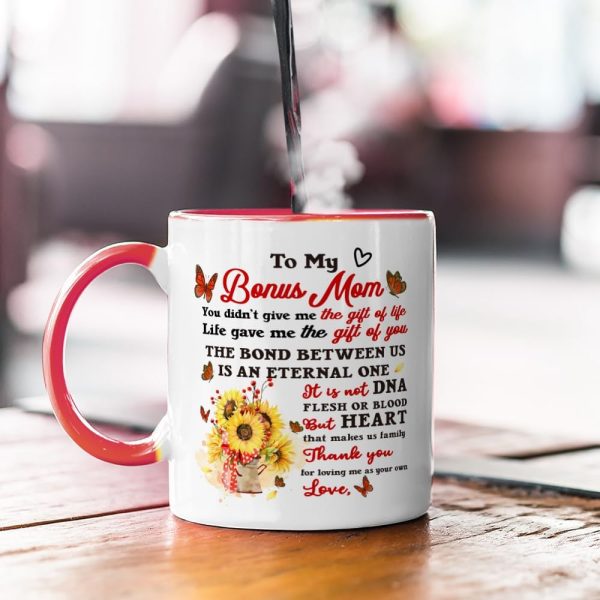 Funny Bonus Mom Coffee Mug Gift for Stepmom from Stepdaughter Stepson Birthday Mother's Day Christmas Gift