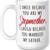 Funny Bonus Mom Coffee Mug Stepmom Gift from Stepdaughter Stepson Birthday Mother's Day Christmas Gift
