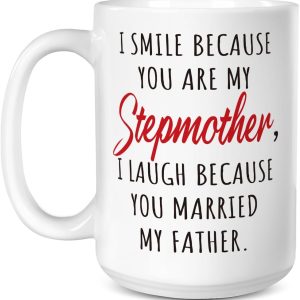 Funny Bonus Mom Coffee Mug Stepmom Gift from Stepdaughter Stepson Birthday Mother's Day Christmas Gift