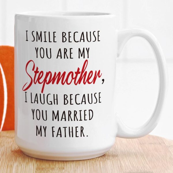 Funny Bonus Mom Coffee Mug Stepmom Gift from Stepdaughter Stepson Birthday Mother's Day Christmas Gift