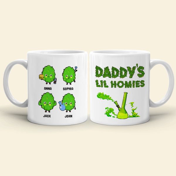 Funny Bud Mug - Daddy's Lil Homies - Personalized Coffee Mug - Gift For Dad
