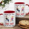 Funny Couple Mug Custom Anniversary Gift for Husband or Wife with Coffee Illustration