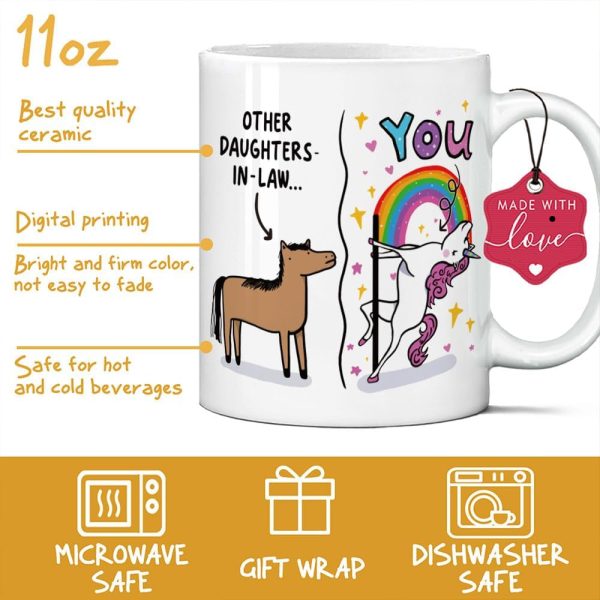 Funny Daughter in Law Coffee Mug Gift for Daughter in Law from Mother in Law, Birthday Christmas Gift