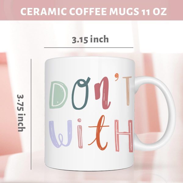 Funny Don't Mess With Mama Typography Coffee Mug, Sarcastic Mom Humor Cup, Gift for Mom from Daughter Son Kids Husband, Birthday Mothers Day Christmas Gift