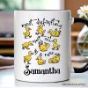 Funny Ducks Not All in a Row Sarcastic Personalized Mug, Mental Health Motivational Gift with Custom Name