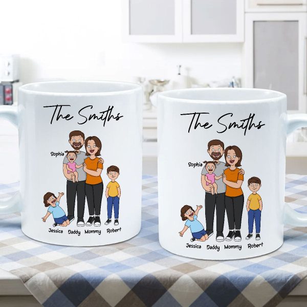 Funny Family Style Dad Mom And Kids Personalized Mug
