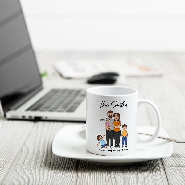 Funny Family Style Dad Mom And Kids Personalized Mug